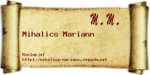 Mihalics Mariann névjegykártya