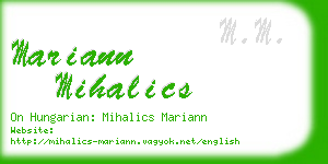 mariann mihalics business card